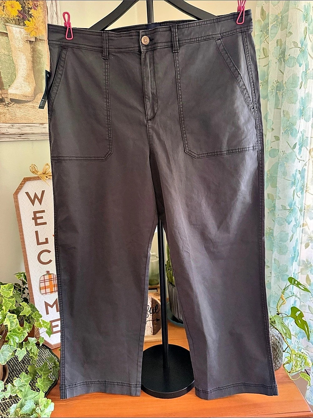GAP Ankle Trouser Black Size 16 NWT